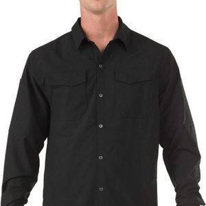 5.11 Tactical Men's US Freedom Flex Black Long Sleeve Shirt Stretch Fabric NEW